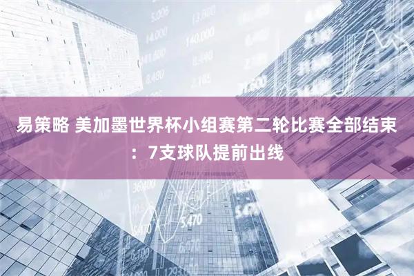易策略 美加墨世界杯小组赛第二轮比赛全部结束：7支球队提前出线