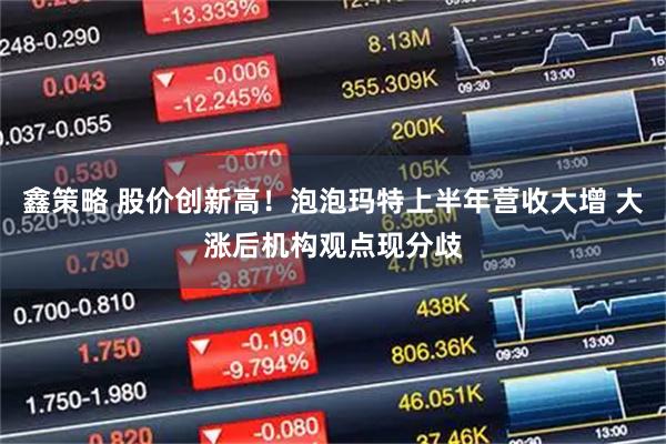 鑫策略 股价创新高！泡泡玛特上半年营收大增 大涨后机构观点现分歧