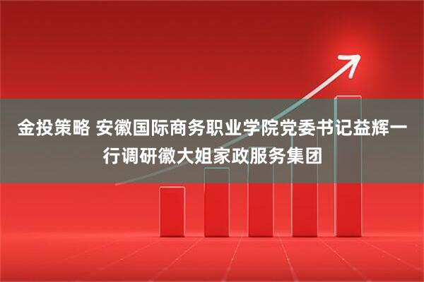 金投策略 安徽国际商务职业学院党委书记益辉一行调研徽大姐家政服务集团