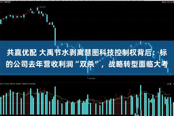 共赢优配 大禹节水剥离慧图科技控制权背后：标的公司去年营收利润“双杀”，战略转型面临大考